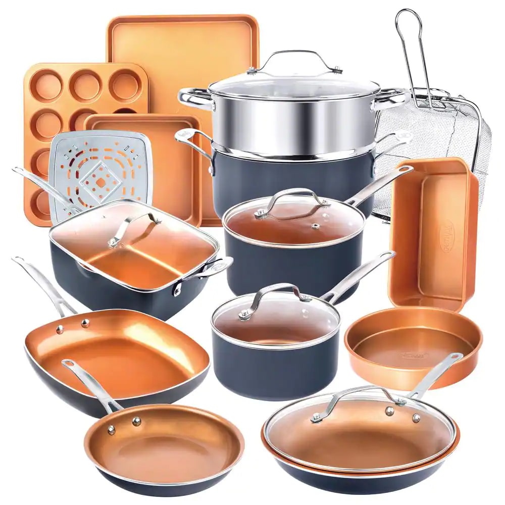 2025 Steel 20-Piece Cookware and Bakeware Set in Graphite