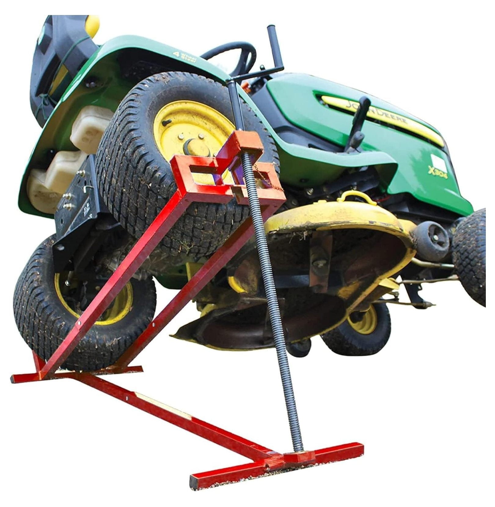 2025 Ride on Lawn Mower Lift Jack, Telescopic Maintenance Jack for Lawn mowers and Garden Tractors, Weight Capacity 880 Lbs, Red