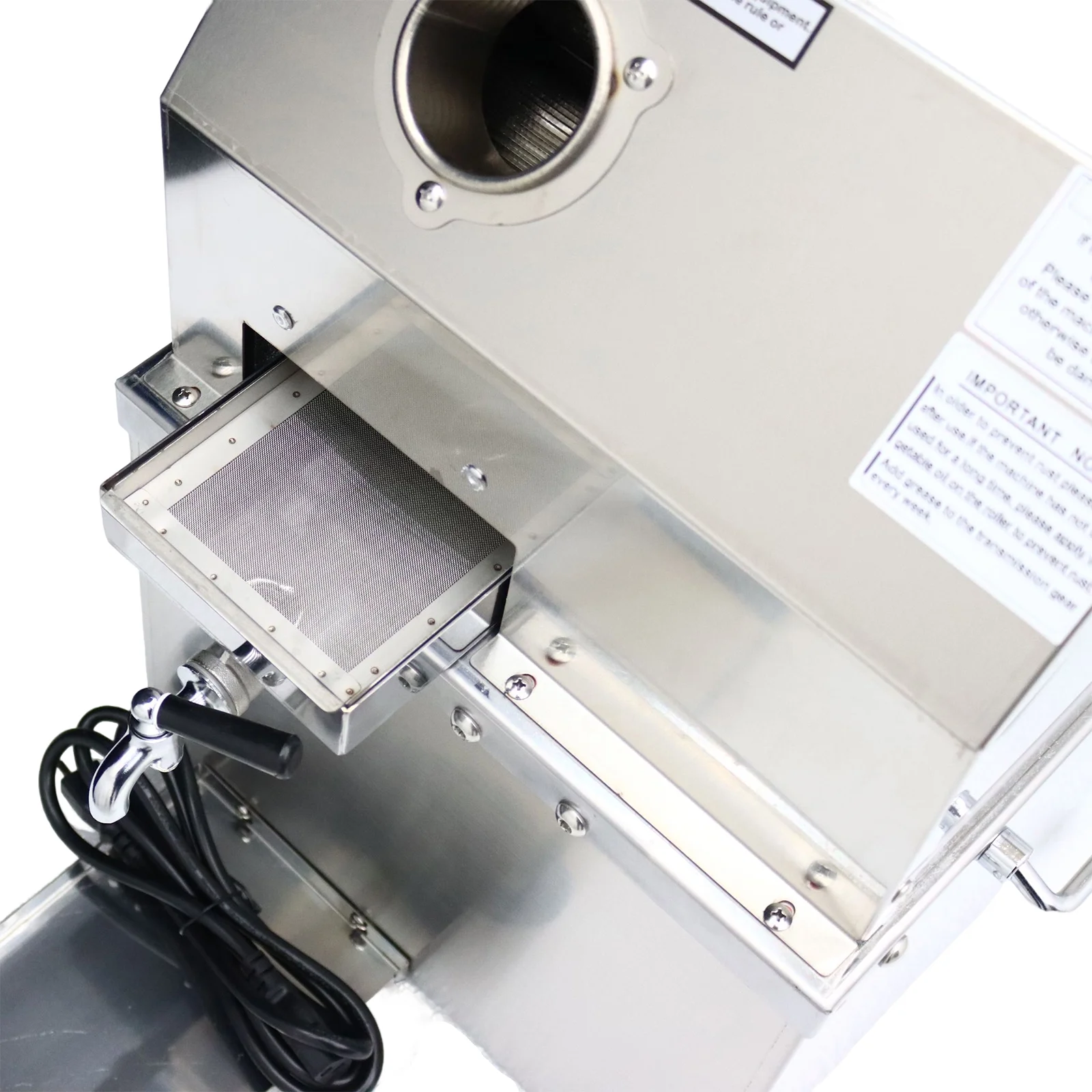 2025 Electric Sugar Cane Juicer with Three Stainless Steel Rollers, Commercial Juice Extractor for Citrus & Ginger