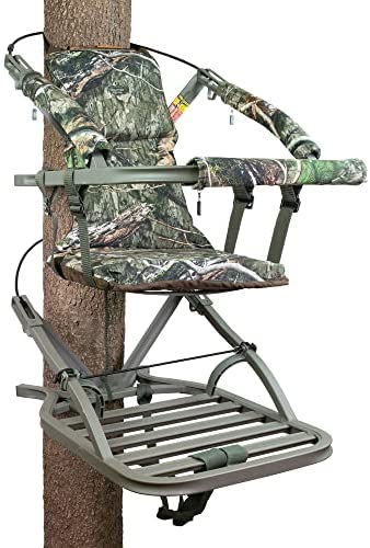 2025 SD Climbing Treestand – Lightweight Aluminum, Foam-Padded Seat, 300 lbs Capacity, Includes Safety Harness