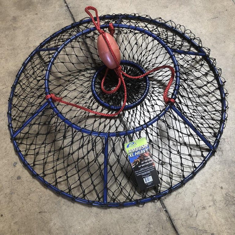 2025 36′′ Hoop Net for Lobster & Crab with Blue-Ocean Coating and Patented Bait Pouch