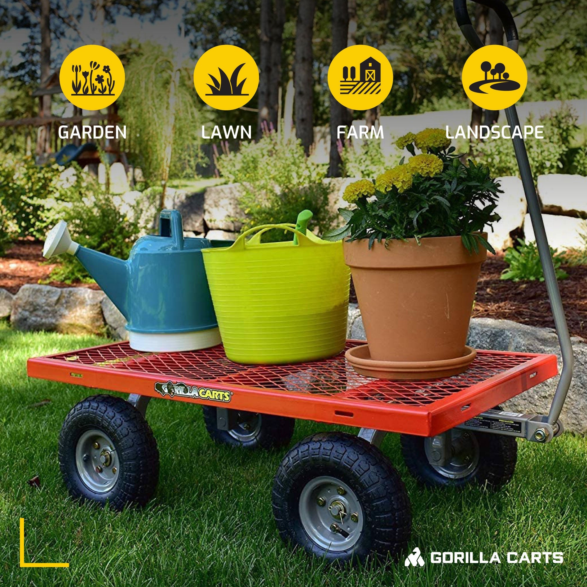 2025 800 Pound Capacity Heavy Duty Steel Mesh Utility Wagon Cart, Red