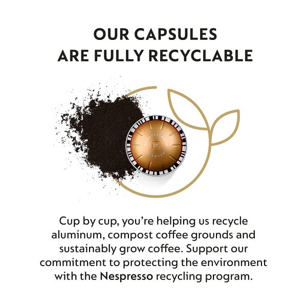 2025 Vertuo Melozio Decaffeinato, Medium Roast Espresso, 30 Count Coffee Capsules (VERTUO ONLY)