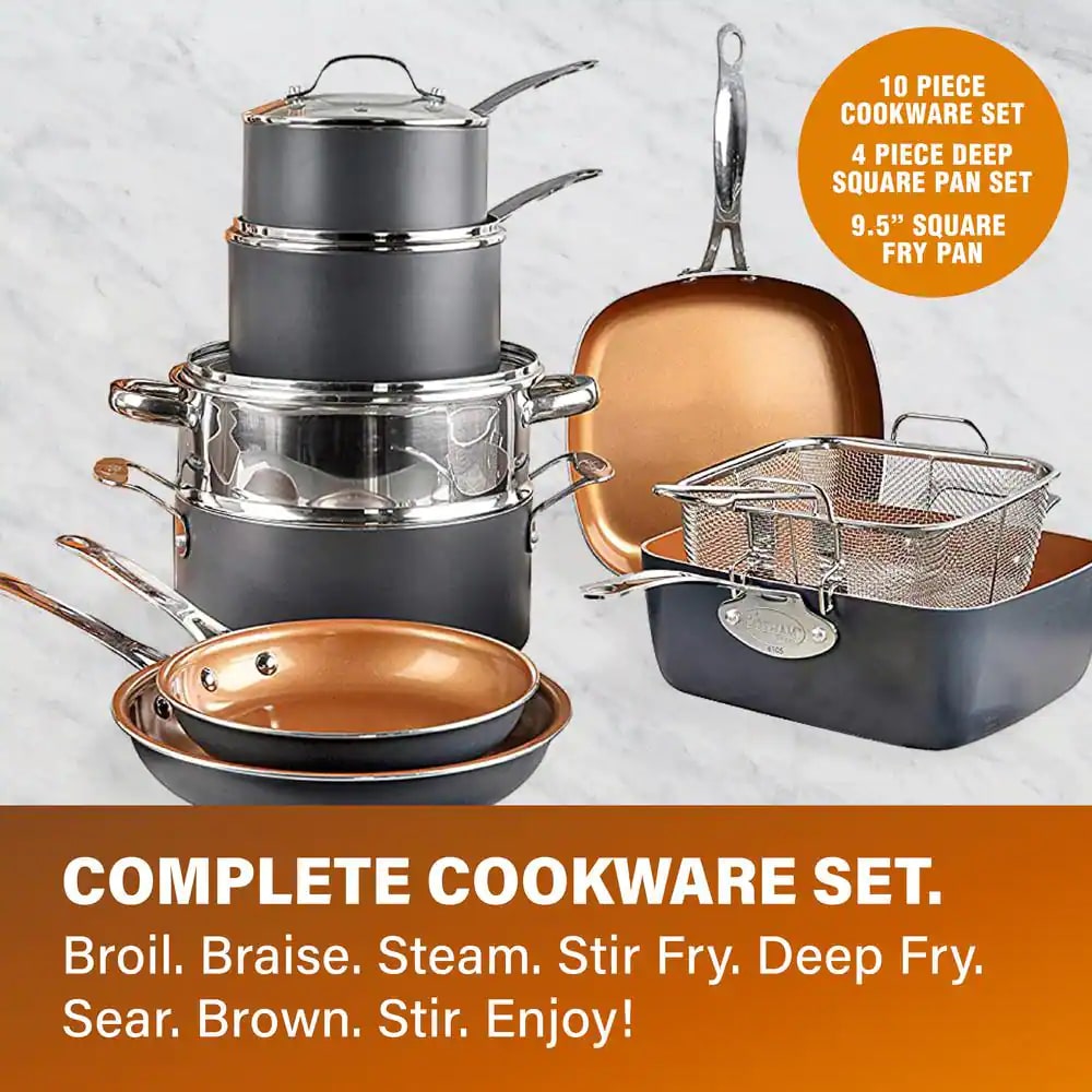 2025 Steel 20-Piece Cookware and Bakeware Set in Graphite