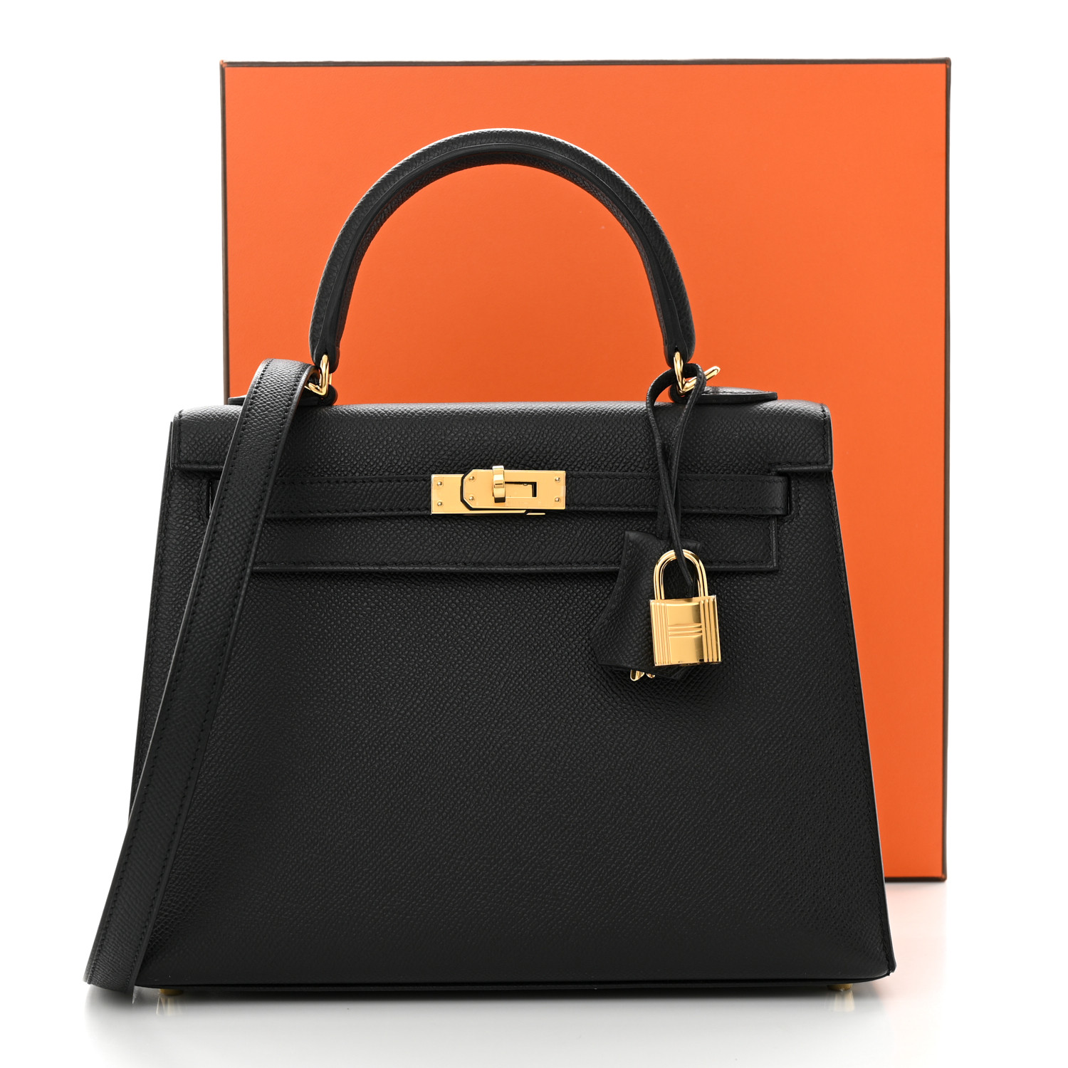 Epsom Kelly Sellier 25 Black - LuxuryEva