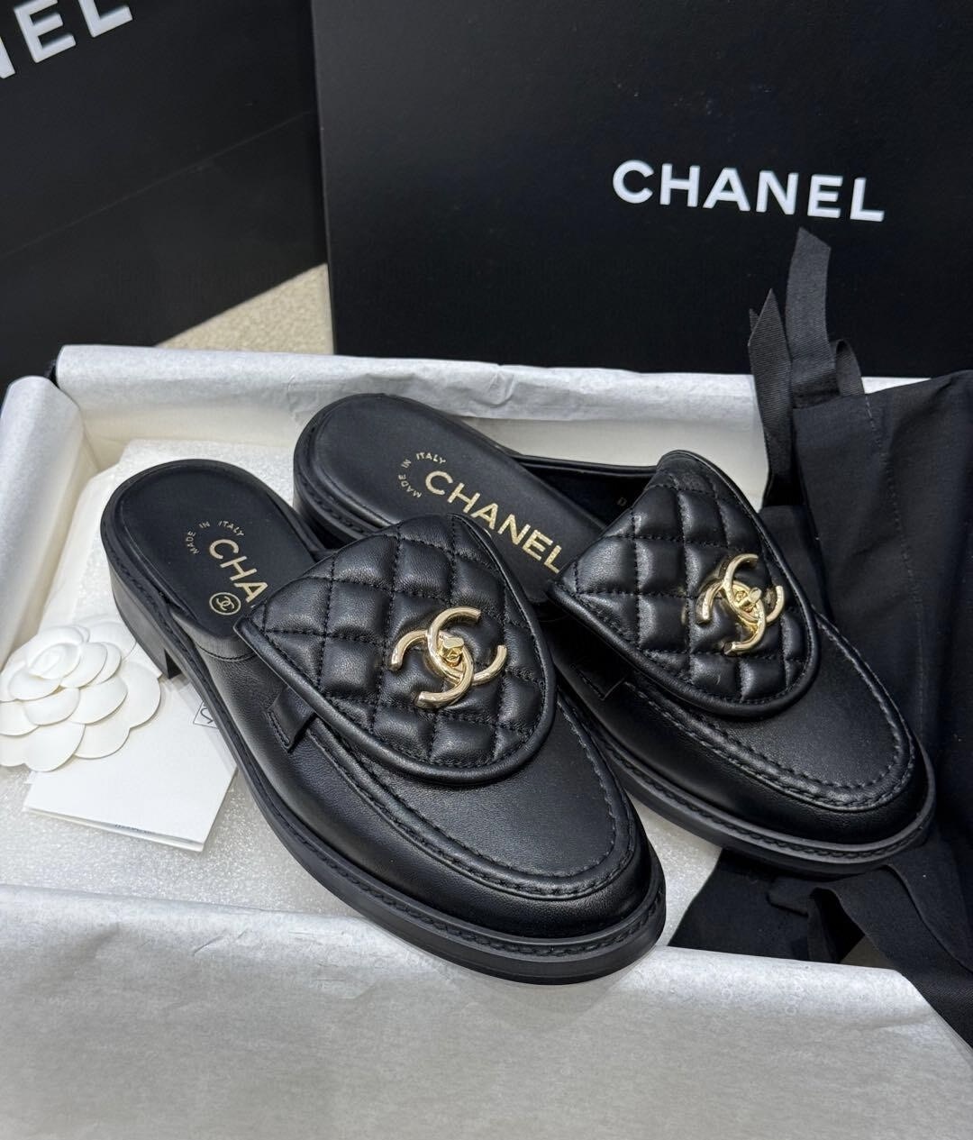 Chanel Leather mules & clogs - LuxuryEva