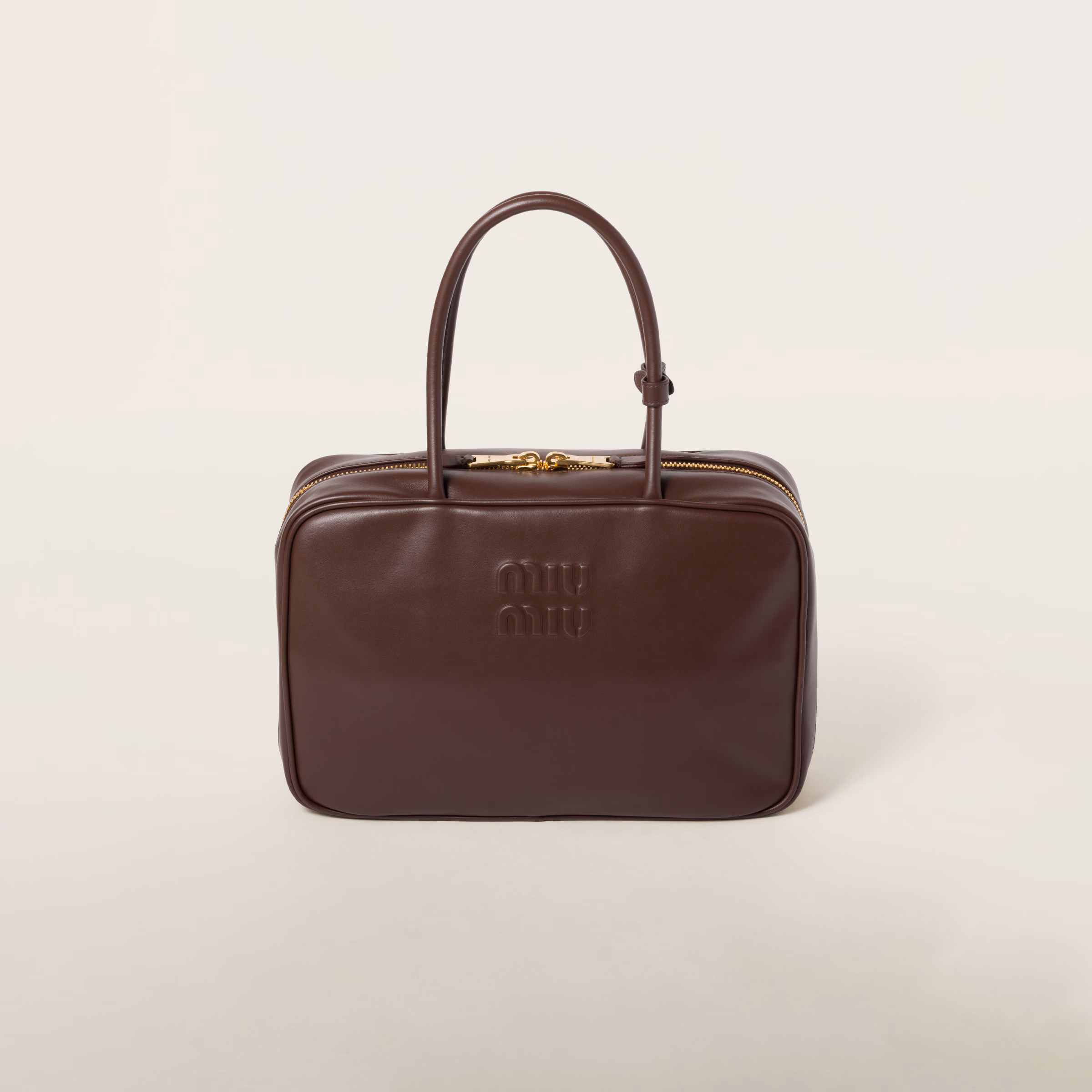 MIUMIU Leather Beau bag Large-Briarwood - LuxuryEva