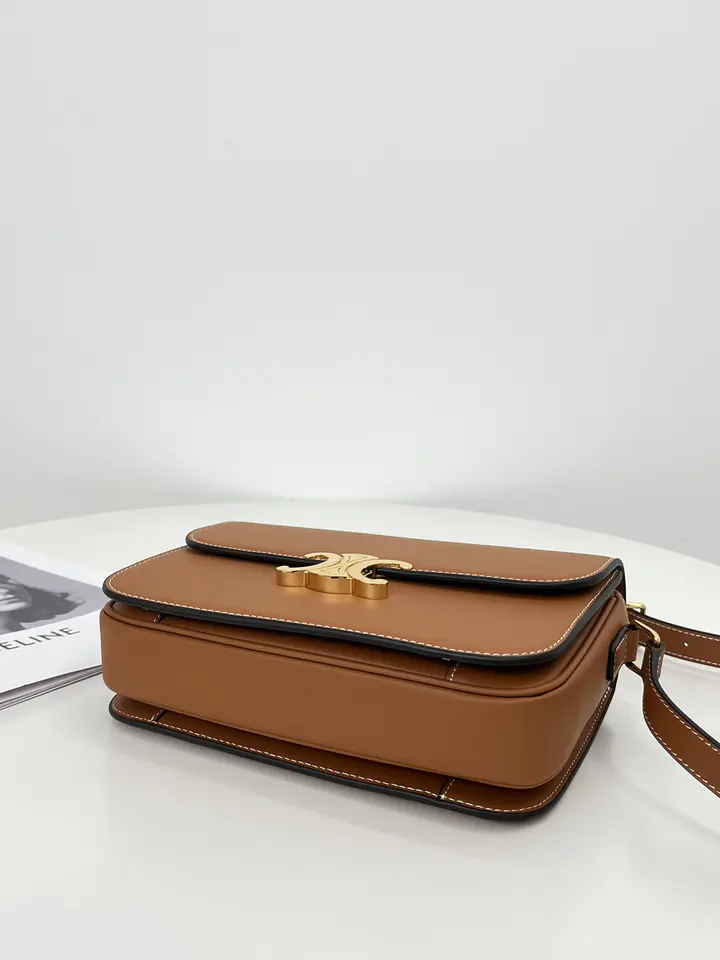 Celine Medium Triomphe Bag in Caramel - LuxuryEva