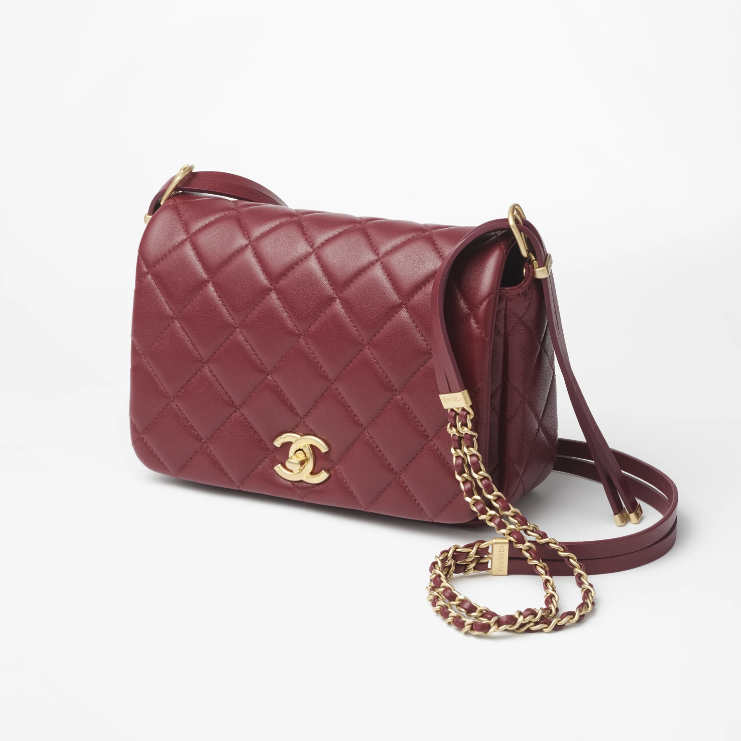 Lambskin & Gold-Tone Metal Dark Brown - LuxuryEva