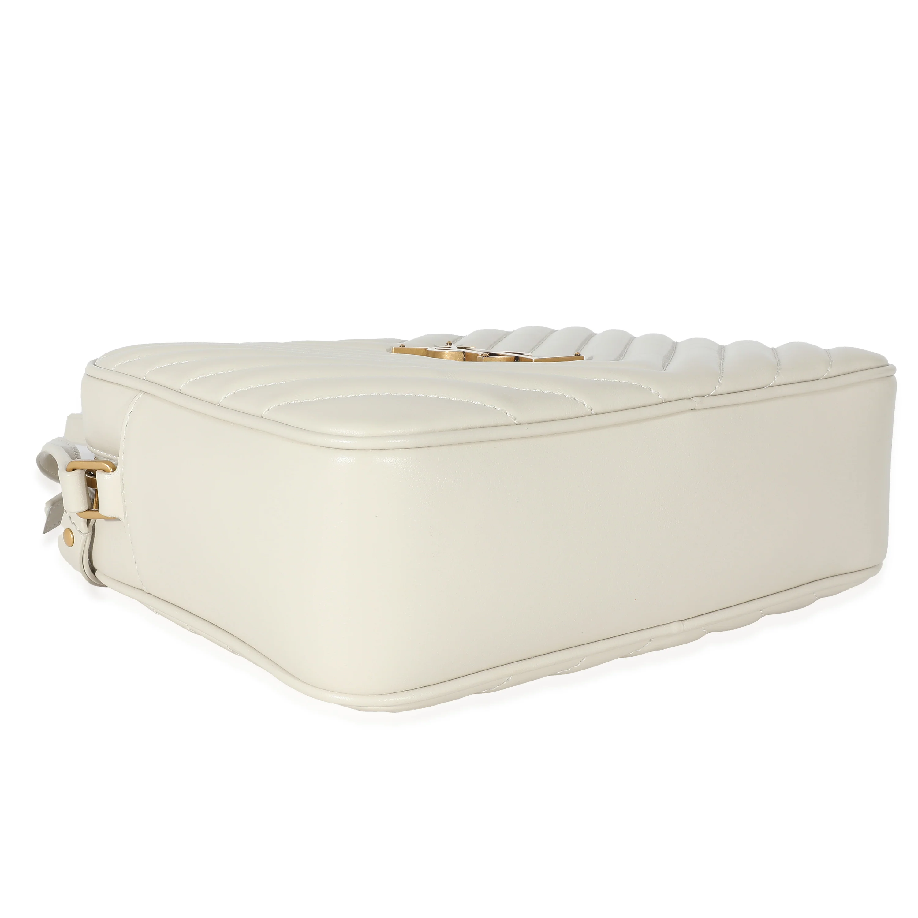 Saint Laurent Crema Soft Chevron Quilted Leather Lou Camera Bag - LuxuryEva