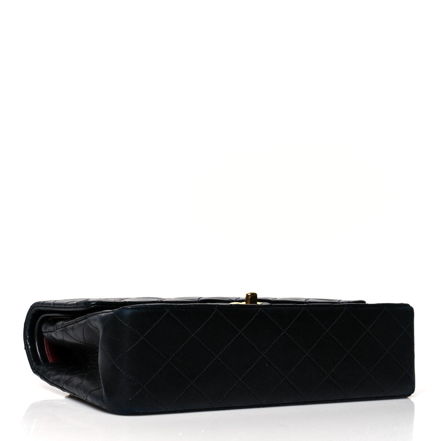 Lambskin Quilted Medium Double Flap Black - LuxuryEva