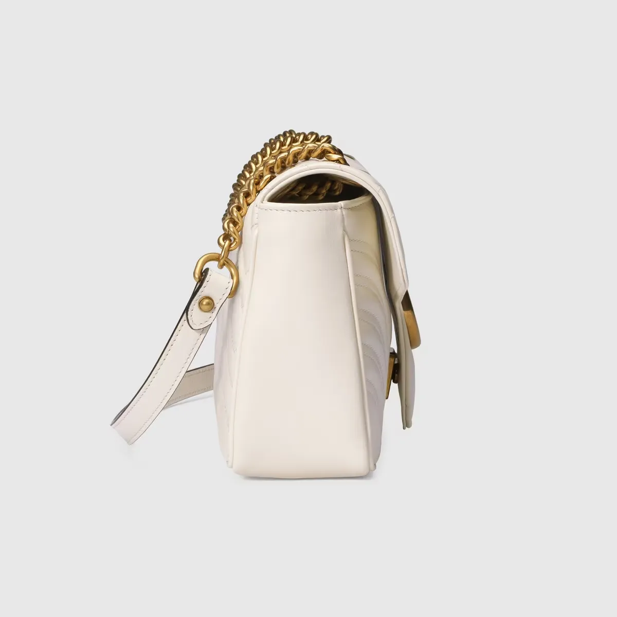 G Marmont Small White Matelass Shoulder Bag - LuxuryEva