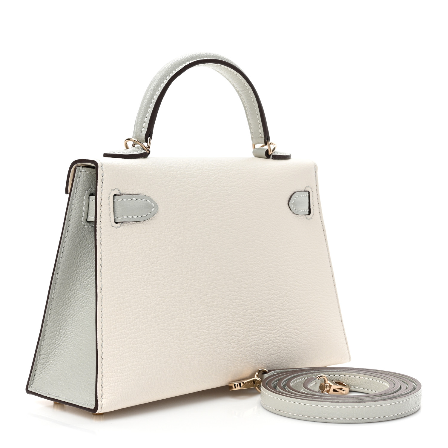 Chevre Mysore Horseshoe Kelly Sellier 20 Nata Gris Perle - LuxuryEva