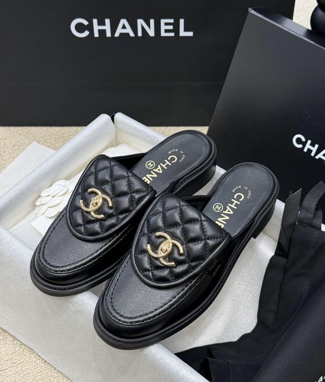 Chanel Leather mules & clogs - LuxuryEva