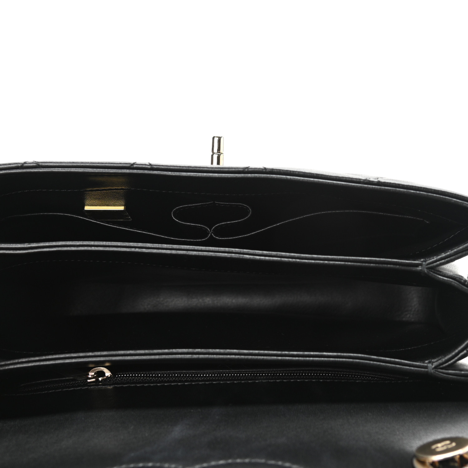 Lambskin Quilted Small Trendy CC Dual Handle Flap Bag Black - LuxuryEva