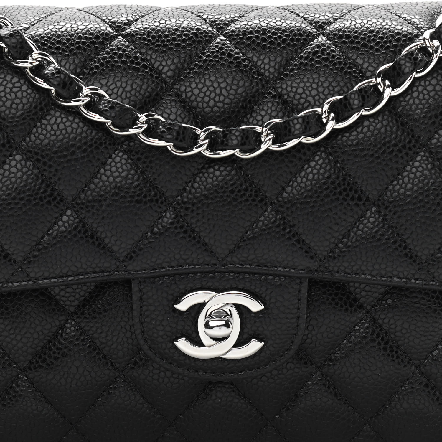 Caviar Quilted Small Double Flap Black - LuxuryEva