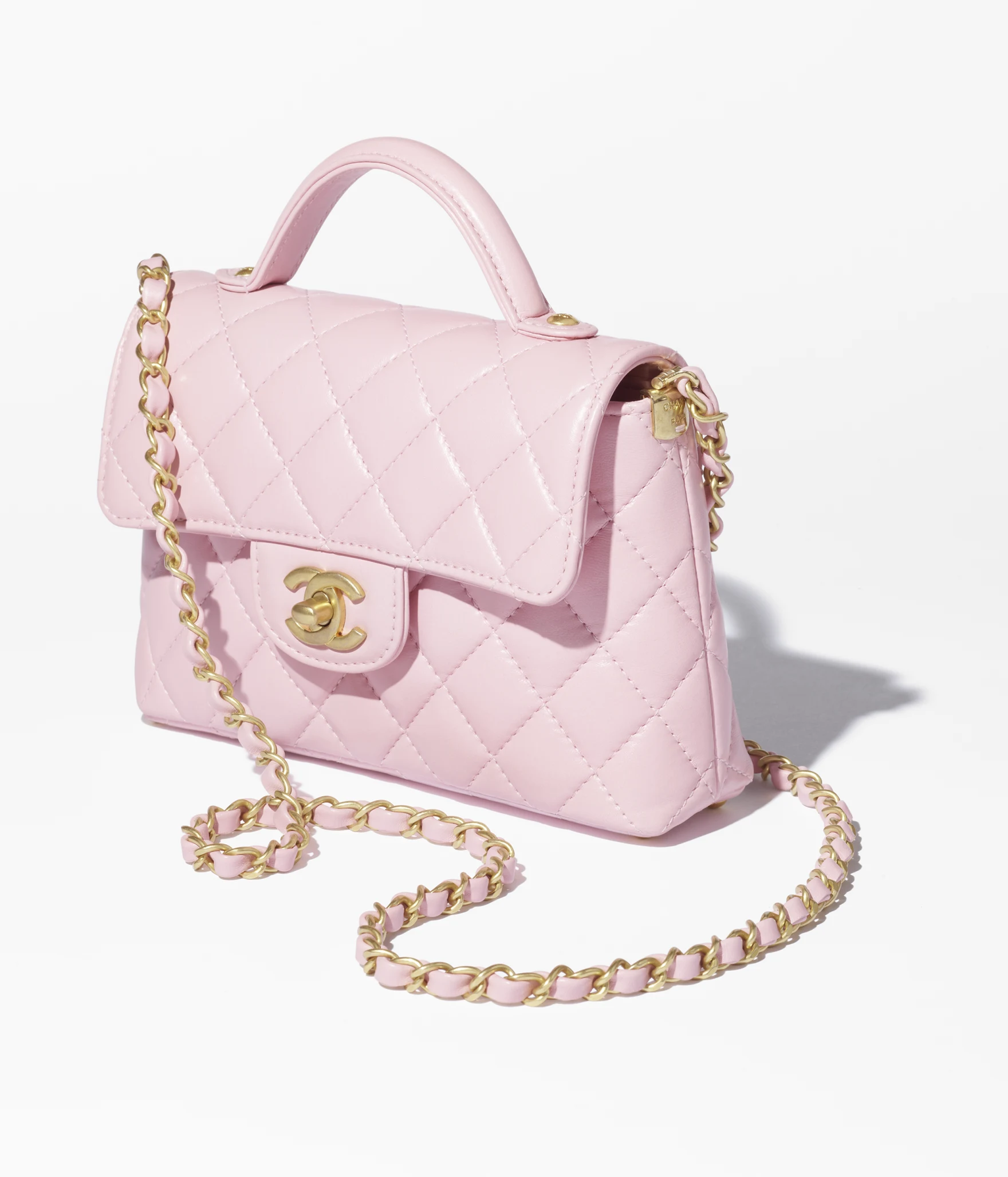 【🔥Special Offers🔥】CHANEL Small Flap Bag With Top Handle-Light Pink - LuxuryEva