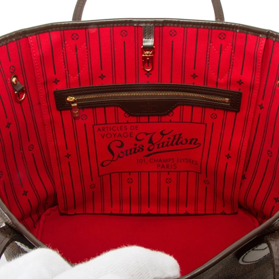 Louis Vuitton N51105 Neverfull MM Shoulder Bag Damier Ebene Canvas - LuxuryEva