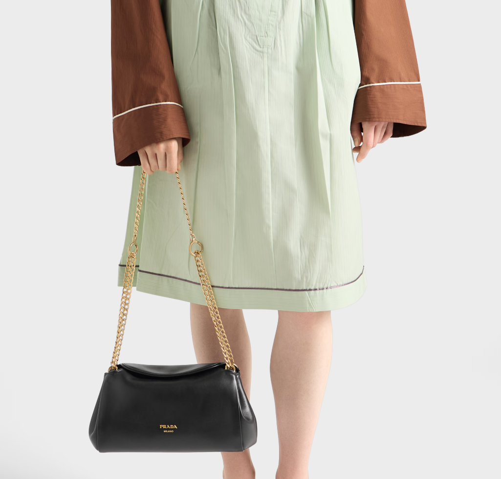 Prada Tumulte small nappa leather bag-Black - LuxuryEva