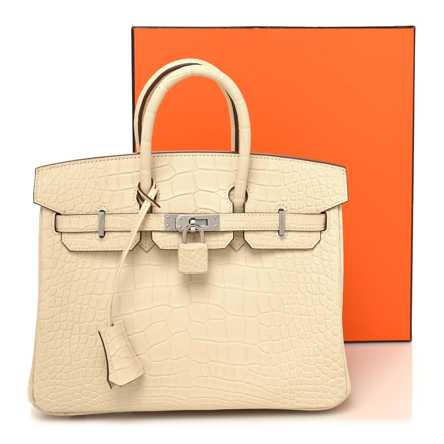 Matte Alligator Birkin 25 Vanille - LuxuryEva