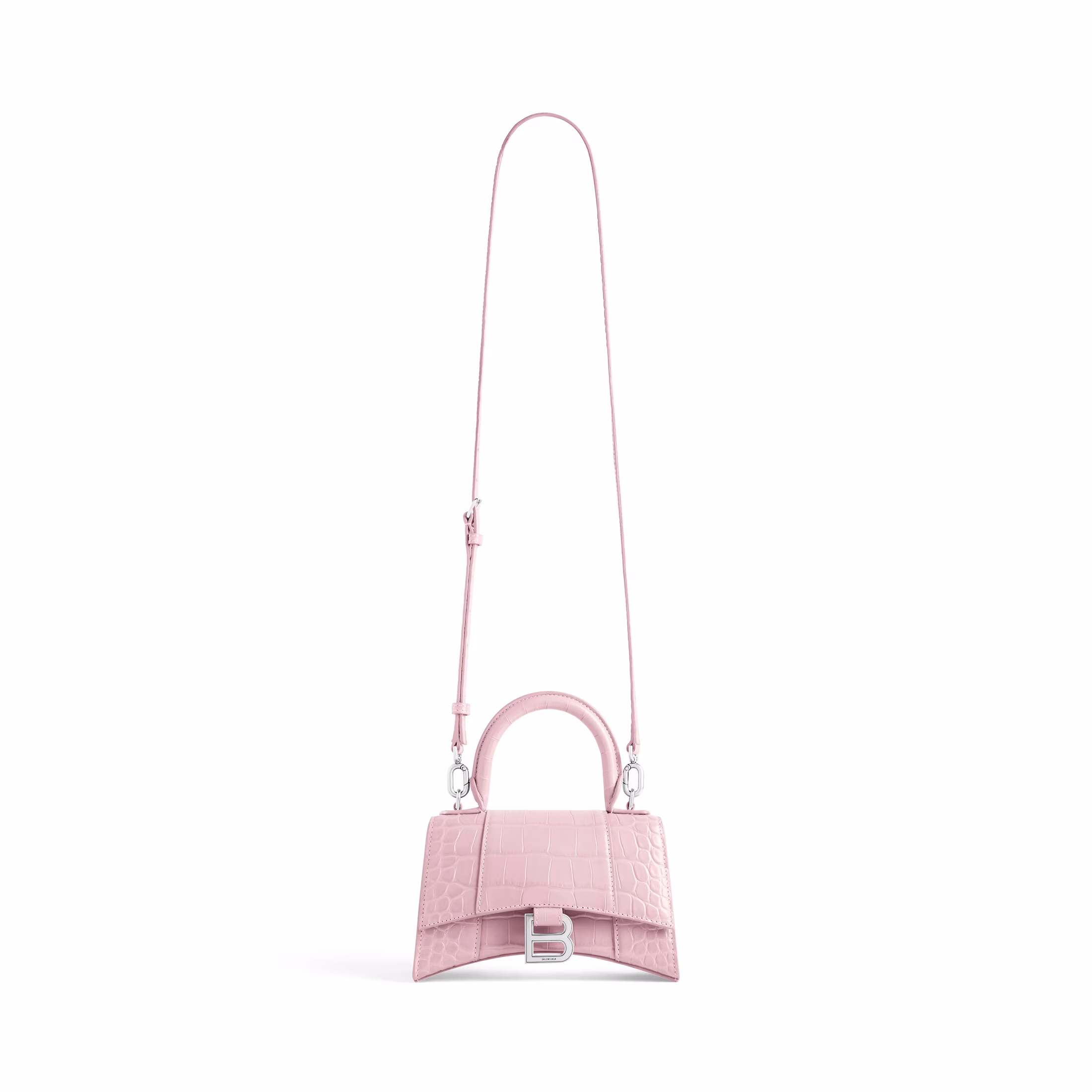 Balenciaga WOMEN'S HOURGLASS HANDBAG XS IN PINK - LuxuryEva