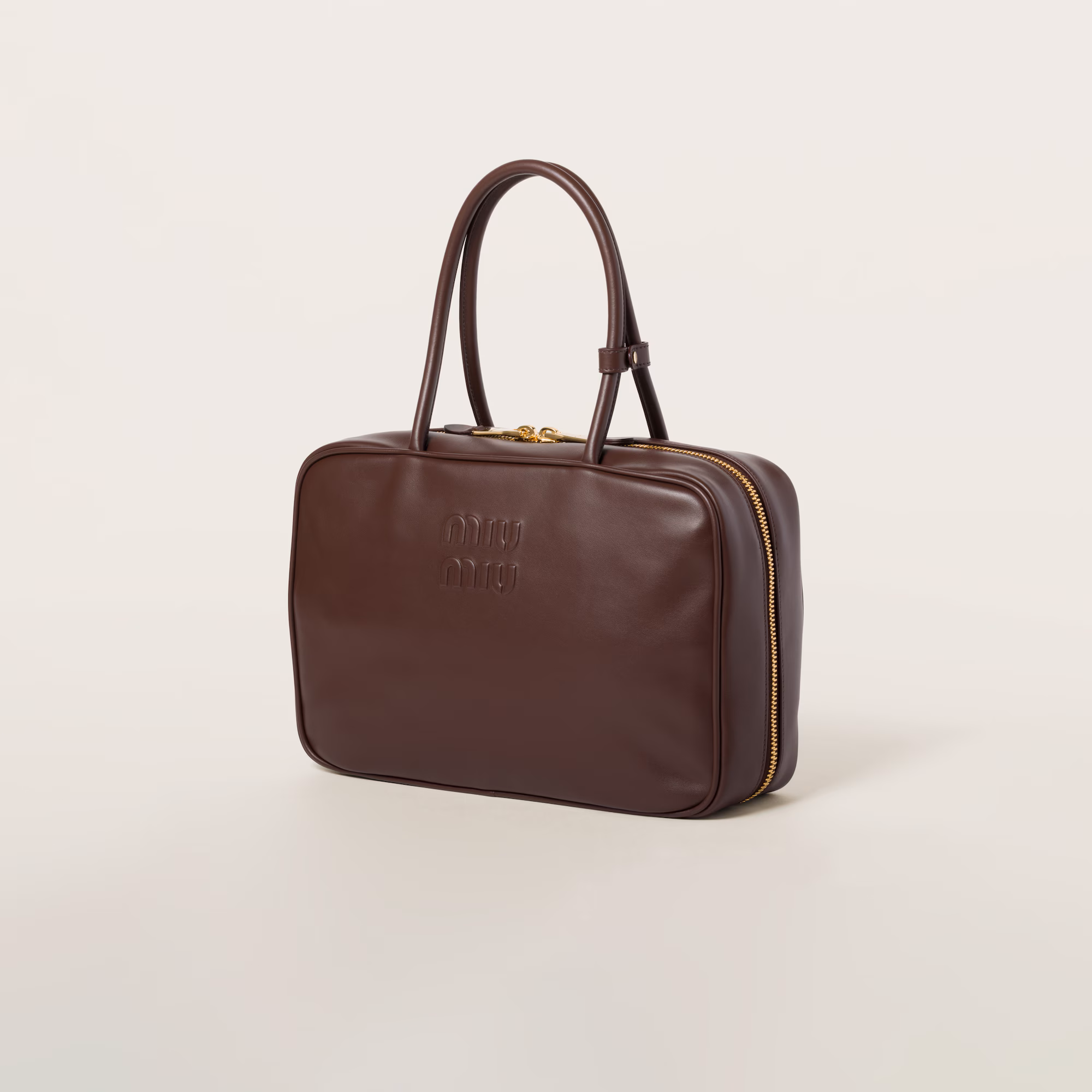 MIUMIU Leather Beau bag Large-Briarwood - LuxuryEva