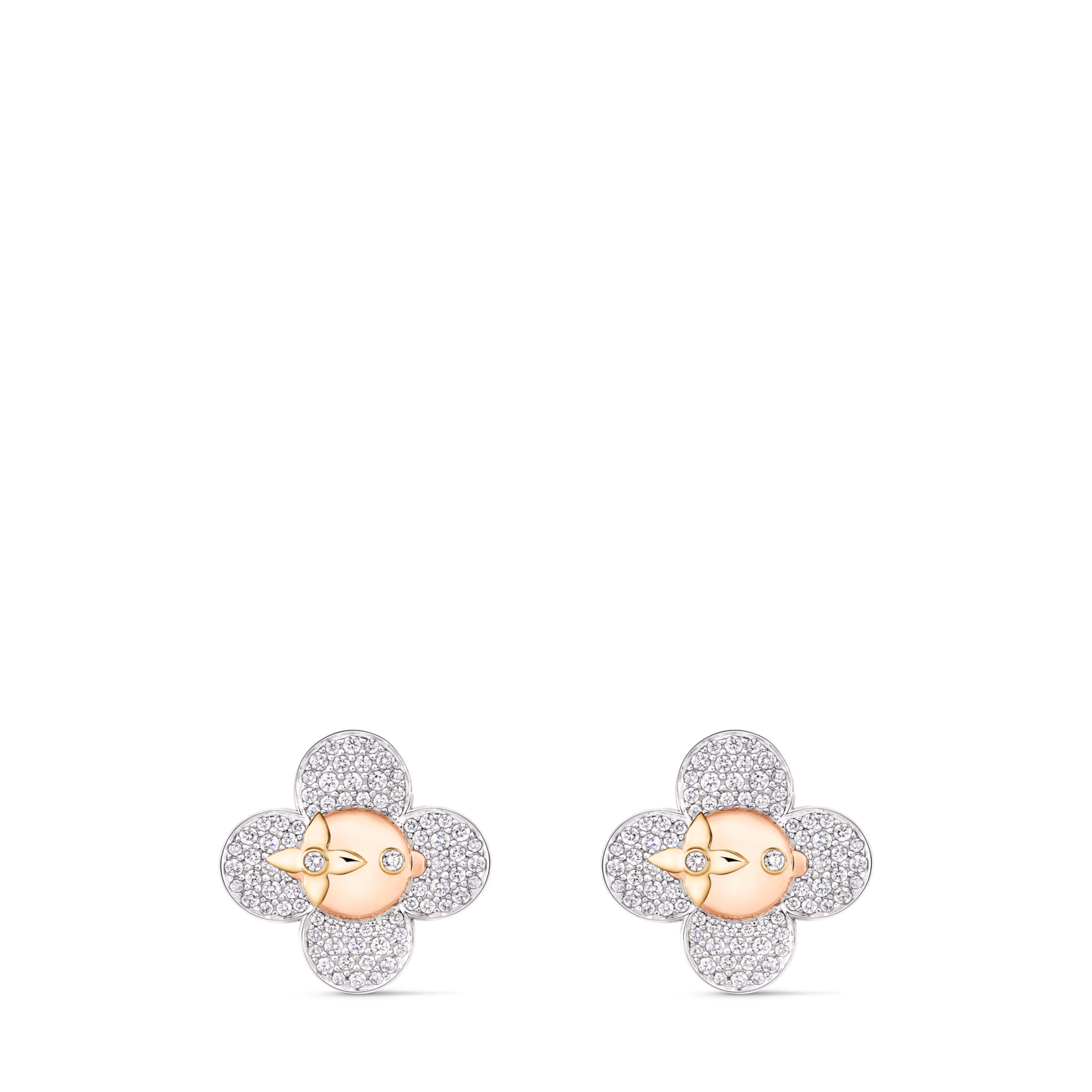 LV Vivienne Earrings, 3 Golds and Diamonds Q16742 - LuxuryEva