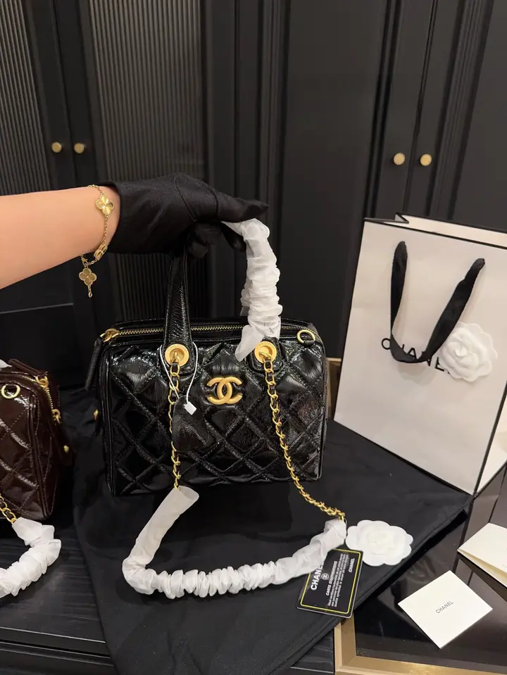 Chanel 25A Bowling Bag – Glossy Calfskin - LuxuryEva