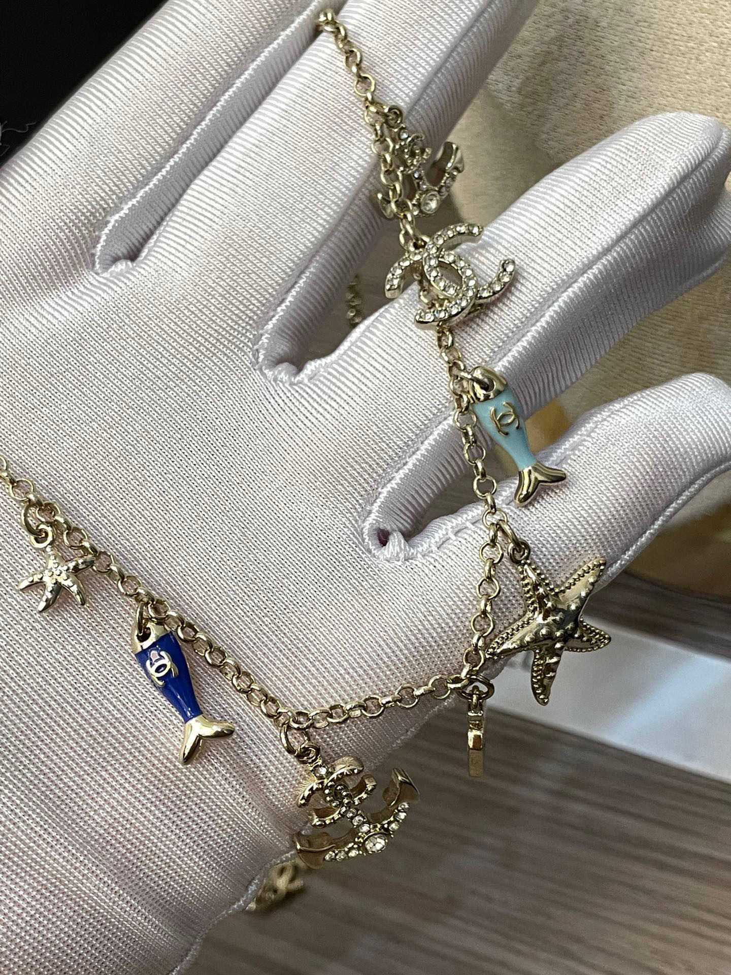 Chanel Metal Resin Rhinestones Necklaces - LuxuryEva