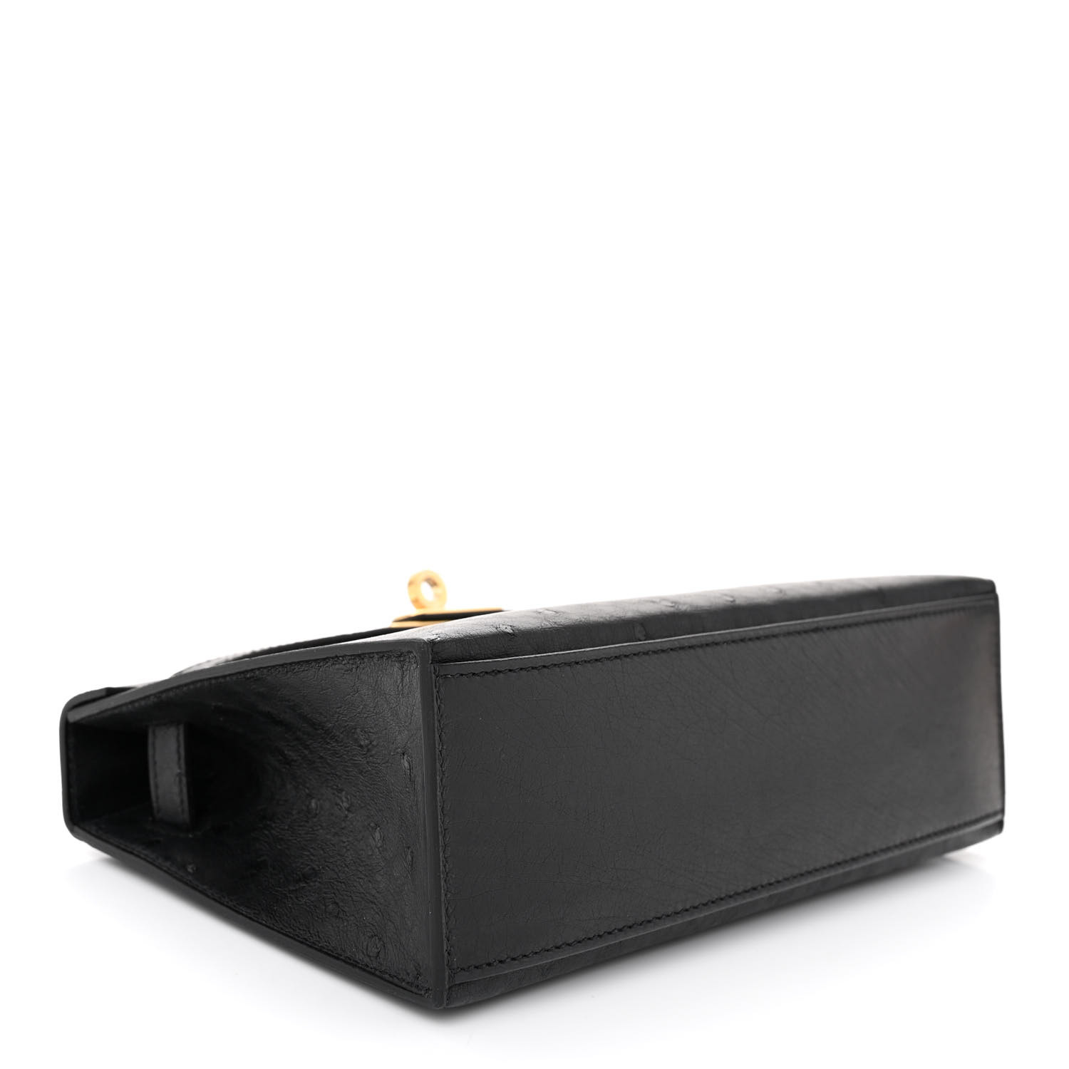 HERMES Ostrich Kelly Pochette Black - LuxuryEva