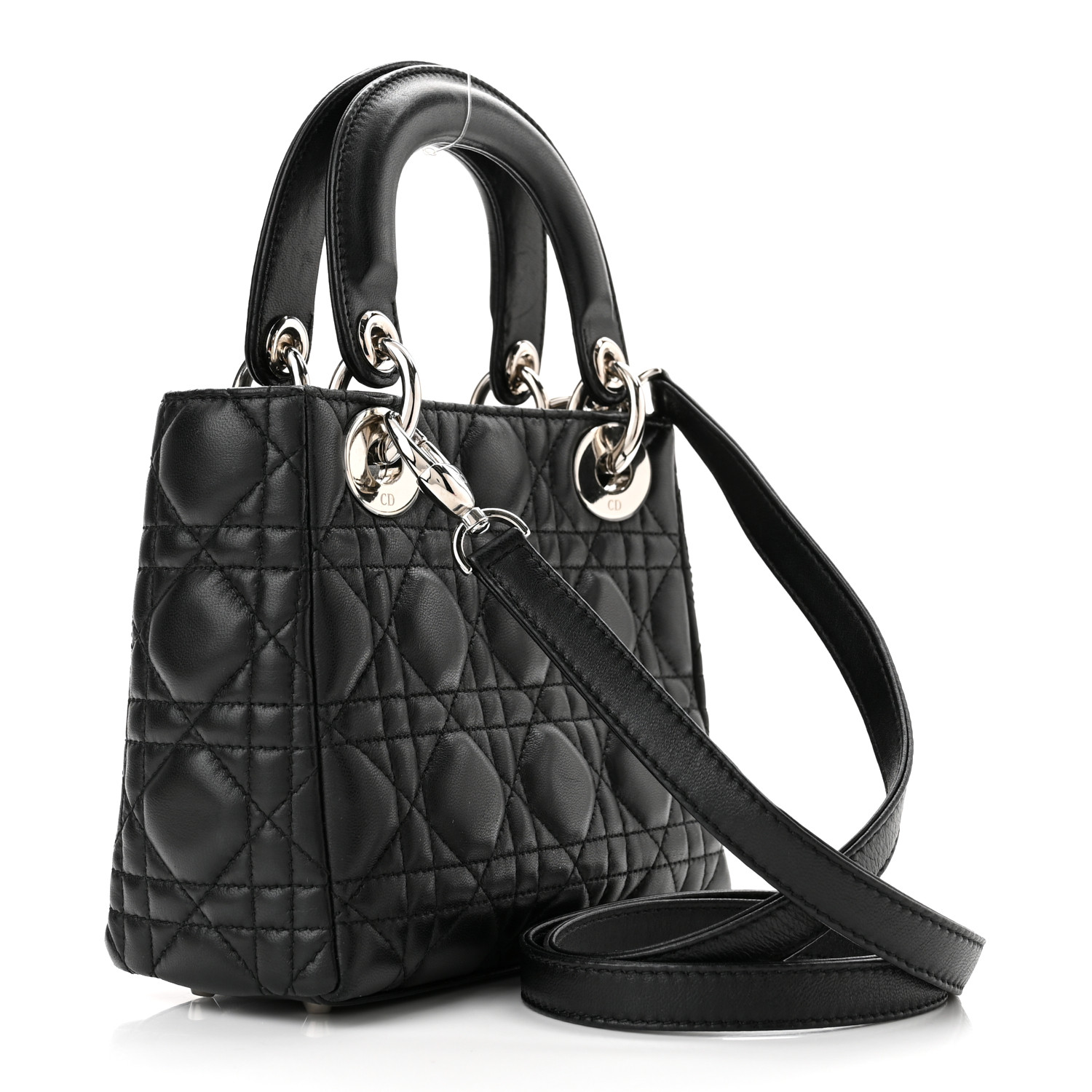 Lambskin Cannage Mini Lady Dior Black（6.5 x 6 x 3 in） - LuxuryEva