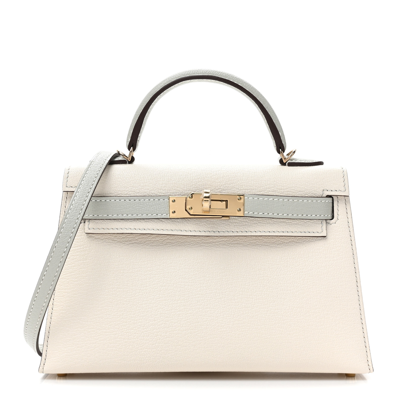 Chevre Mysore Horseshoe Kelly Sellier 20 Nata Gris Perle - LuxuryEva