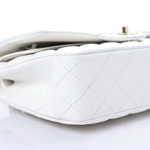 【🔥Special Offers🔥】Caviar Quilted Medium Double Flap White - LuxuryEva