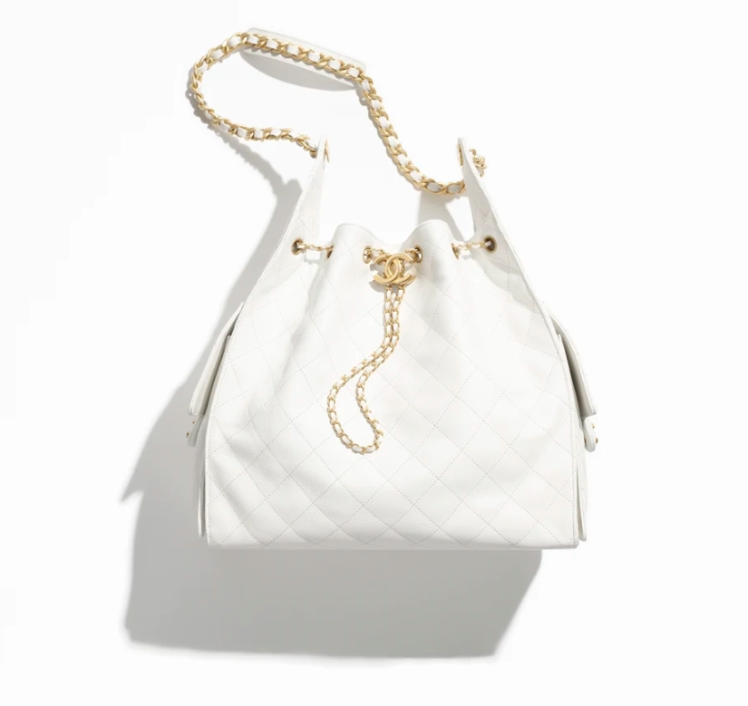 CHANEL 25 Medium Handbag-White - LuxuryEva