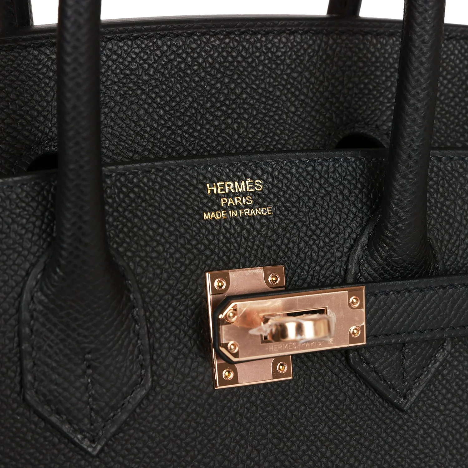 Hermes Birkin Sellier 25 Black Epsom Rose Gold Hardware - LuxuryEva