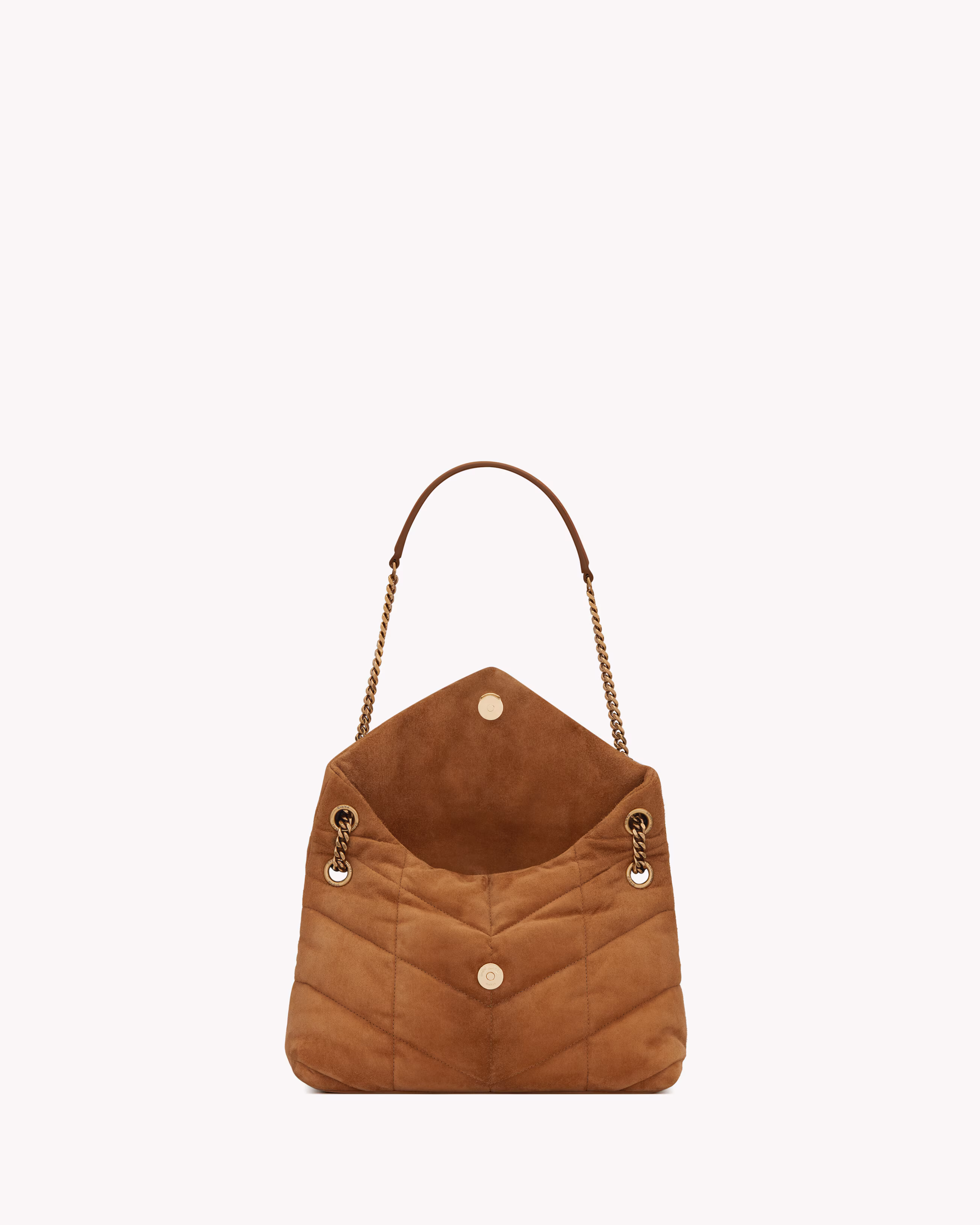 YSL PUFFER SMALL in suede - LuxuryEva