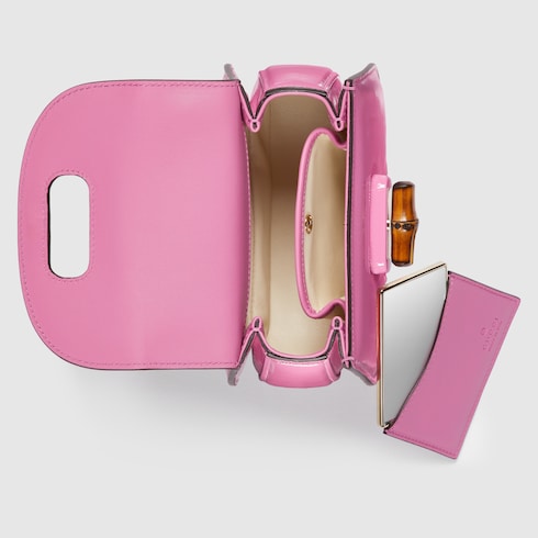 Gucci Bamboo 1947 mini bag Variation pink patent leather - LuxuryEva