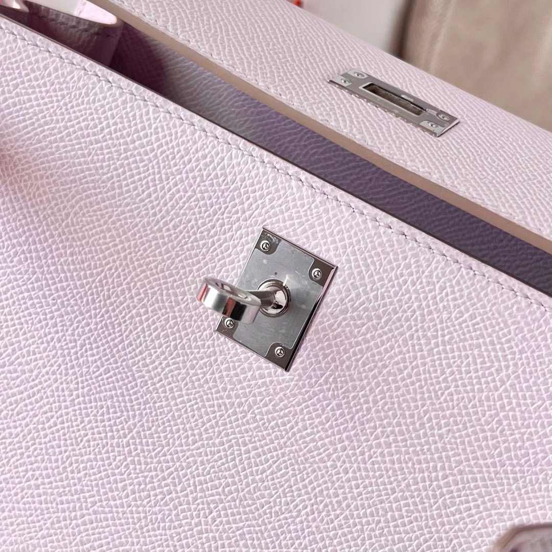 Hermès Epsom Kelly Sellier 25 Mauve Pale - LuxuryEva