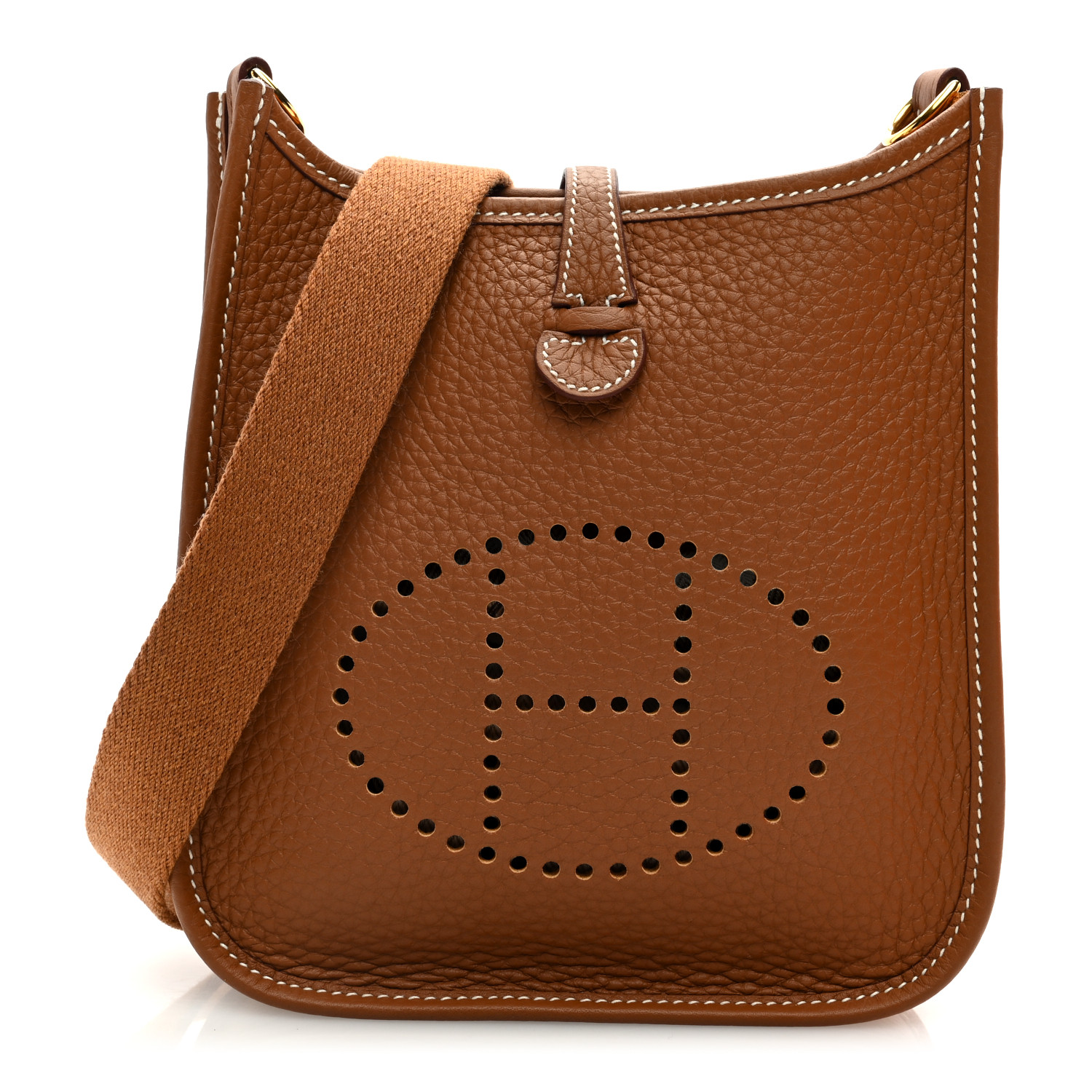HERMES Taurillon Clemence Evelyne TPM Gold - LuxuryEva