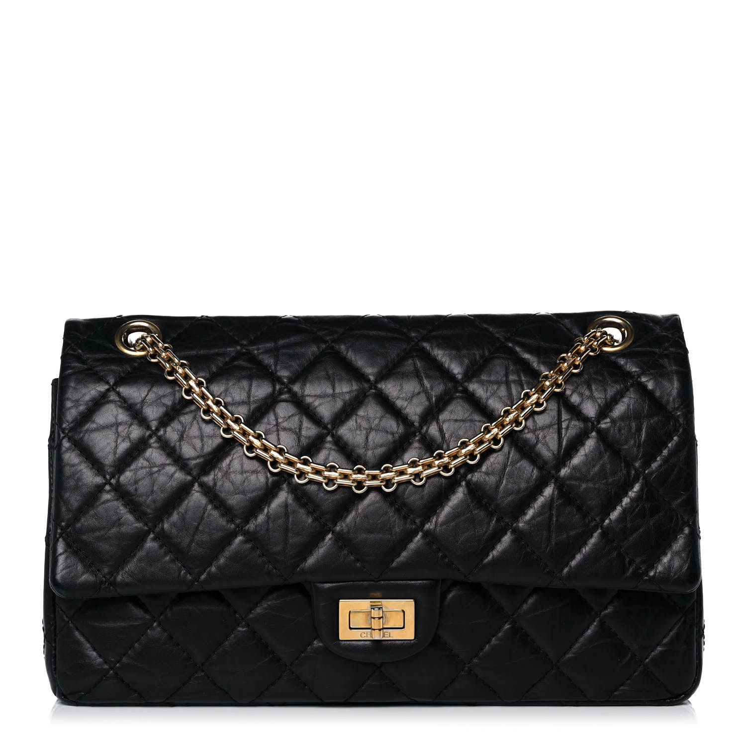 Aged Calfskin Quilted 2.55 Reissue 226 Flap Black - LuxuryEva