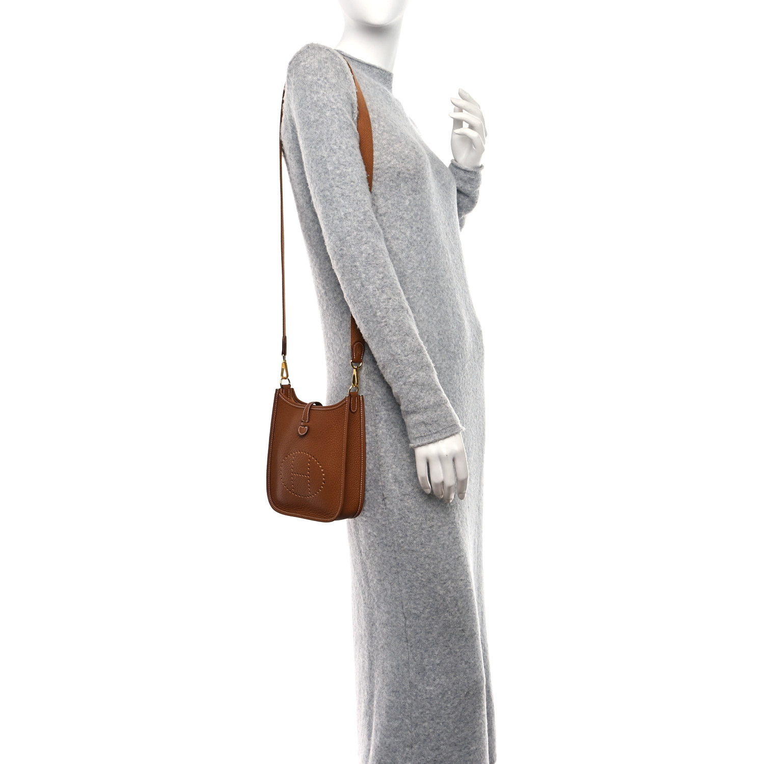 HERMES Taurillon Clemence Evelyne TPM Gold - LuxuryEva