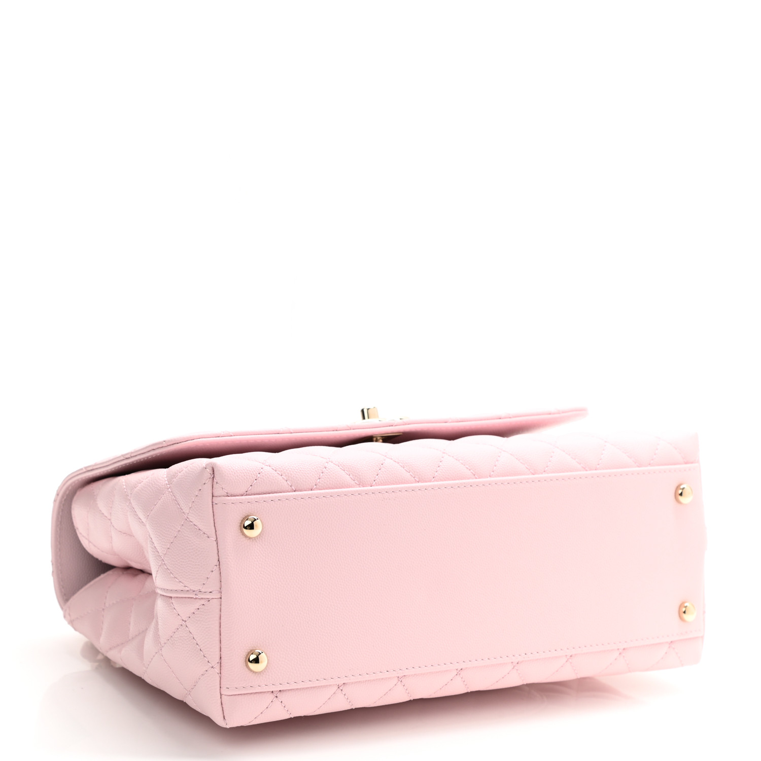 Caviar Quilted Small Coco Handle Flap Light Pink - LuxuryEva