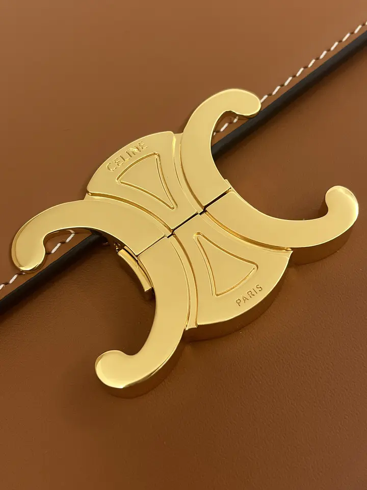 Celine Medium Triomphe Bag in Caramel - LuxuryEva