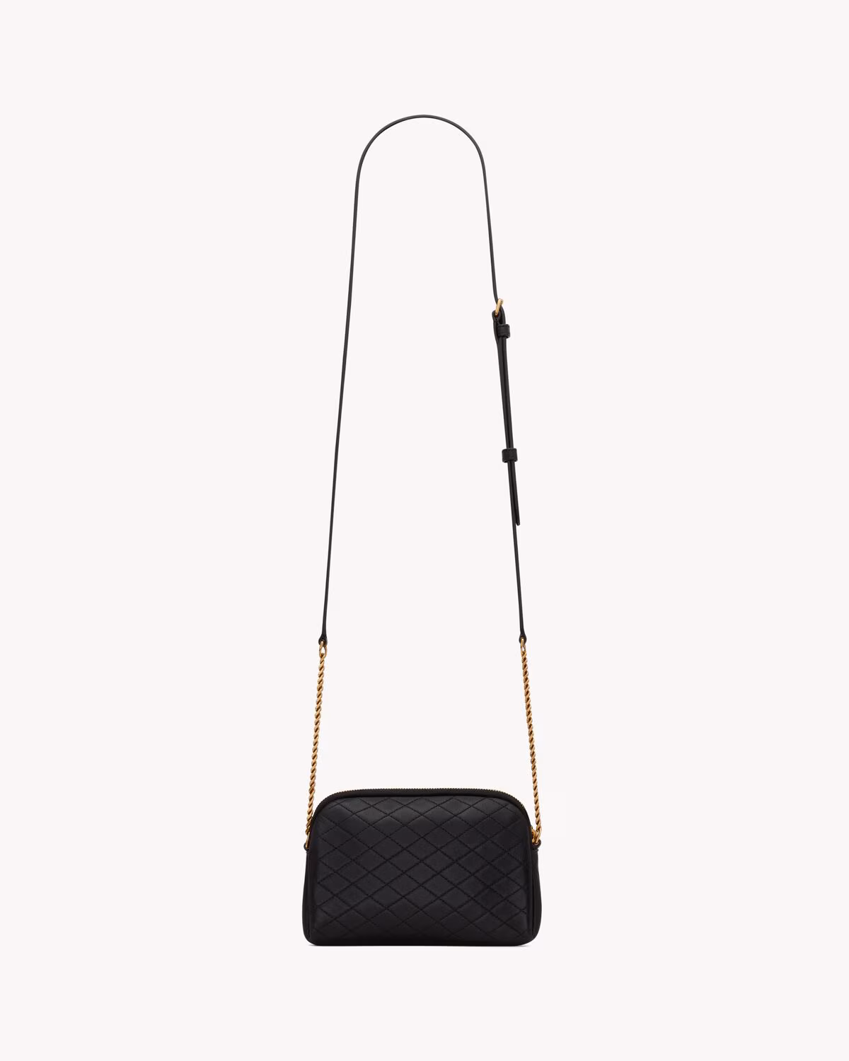 YSL GABY ZIPPERED POUCH IN LAMBSKIN-Black - LuxuryEva