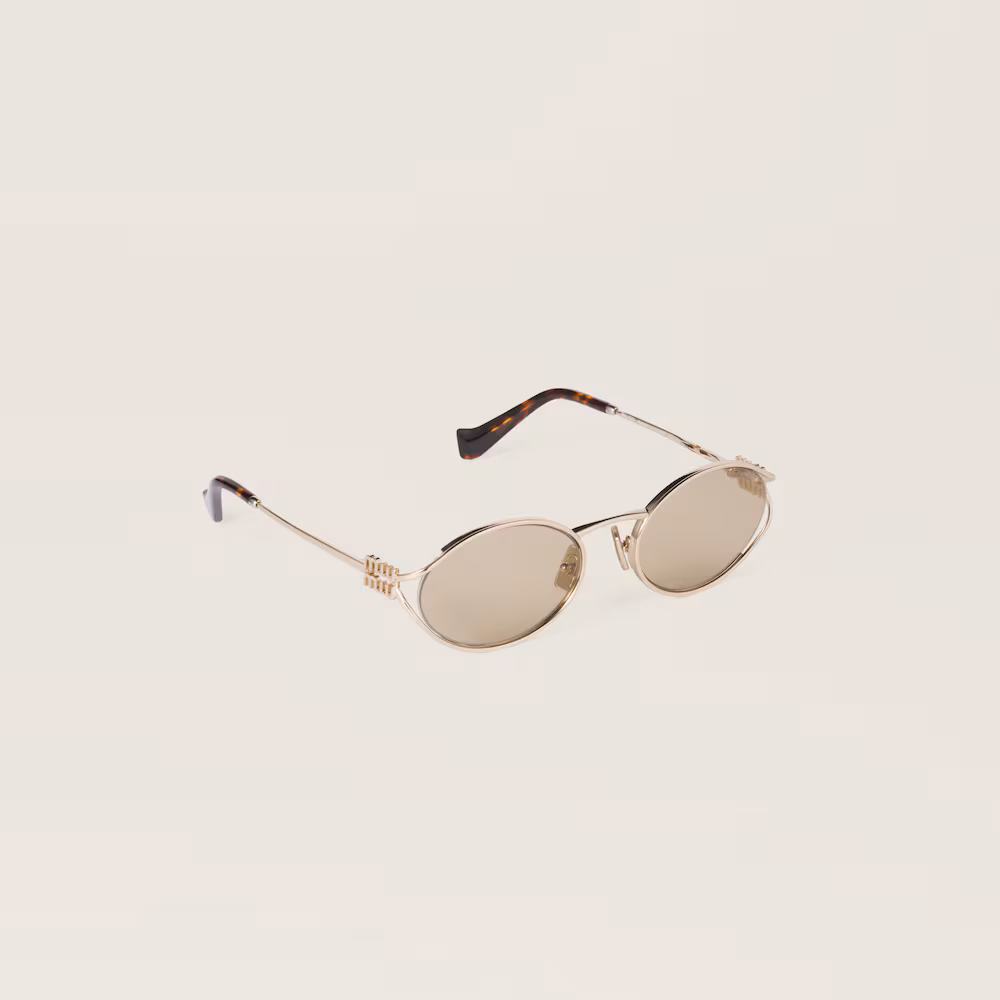 FROM THE RUNWAY Miu Miu Logo sunglasses- Camomile Lenses - LuxuryEva