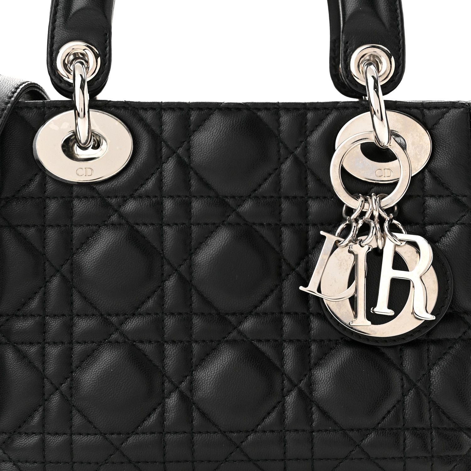 Lambskin Cannage Mini Lady Dior Black（6.5 x 6 x 3 in） - LuxuryEva