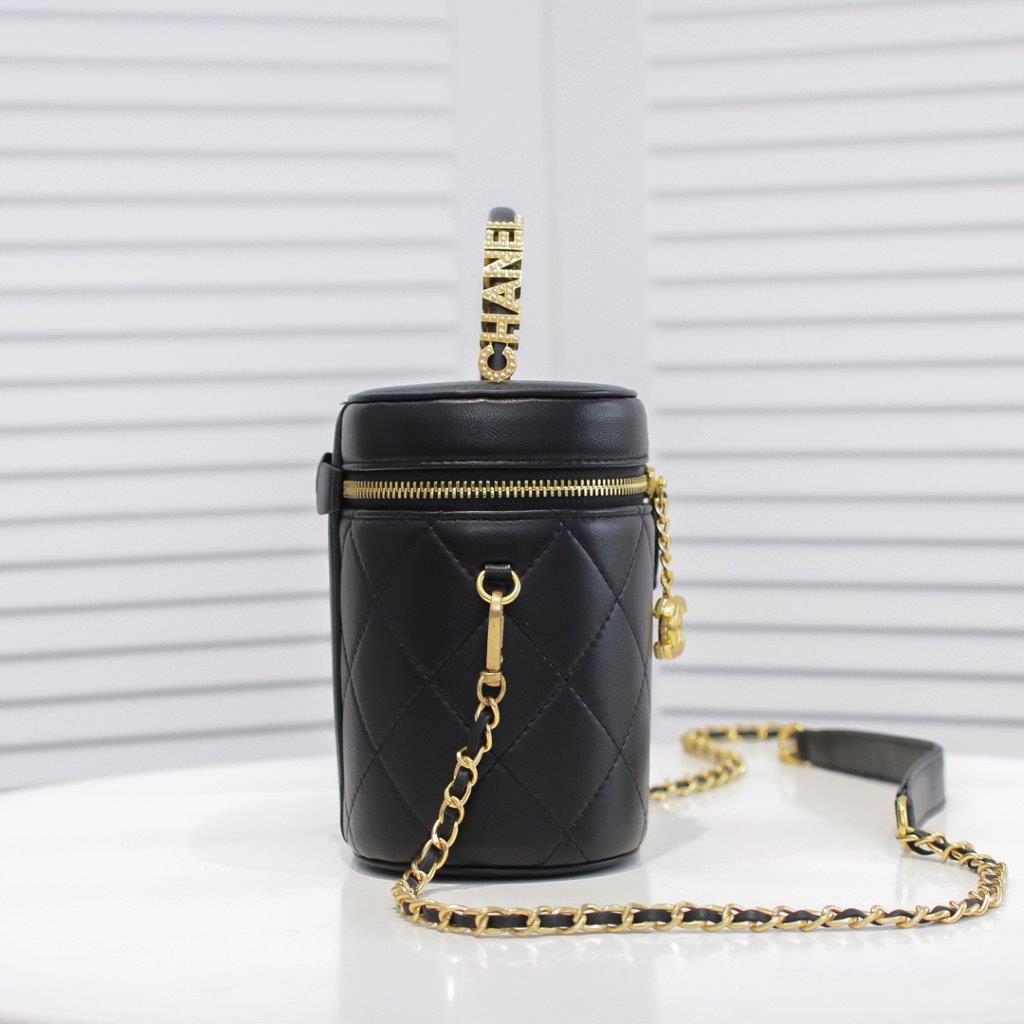 Chanel limited edition small bucket bag - black - LuxuryEva