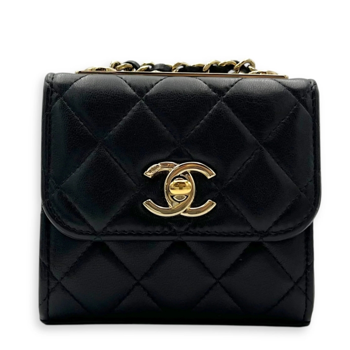 Chanel CC Crossbody Bag Black in Lambskin, Gold hardware - LuxuryEva