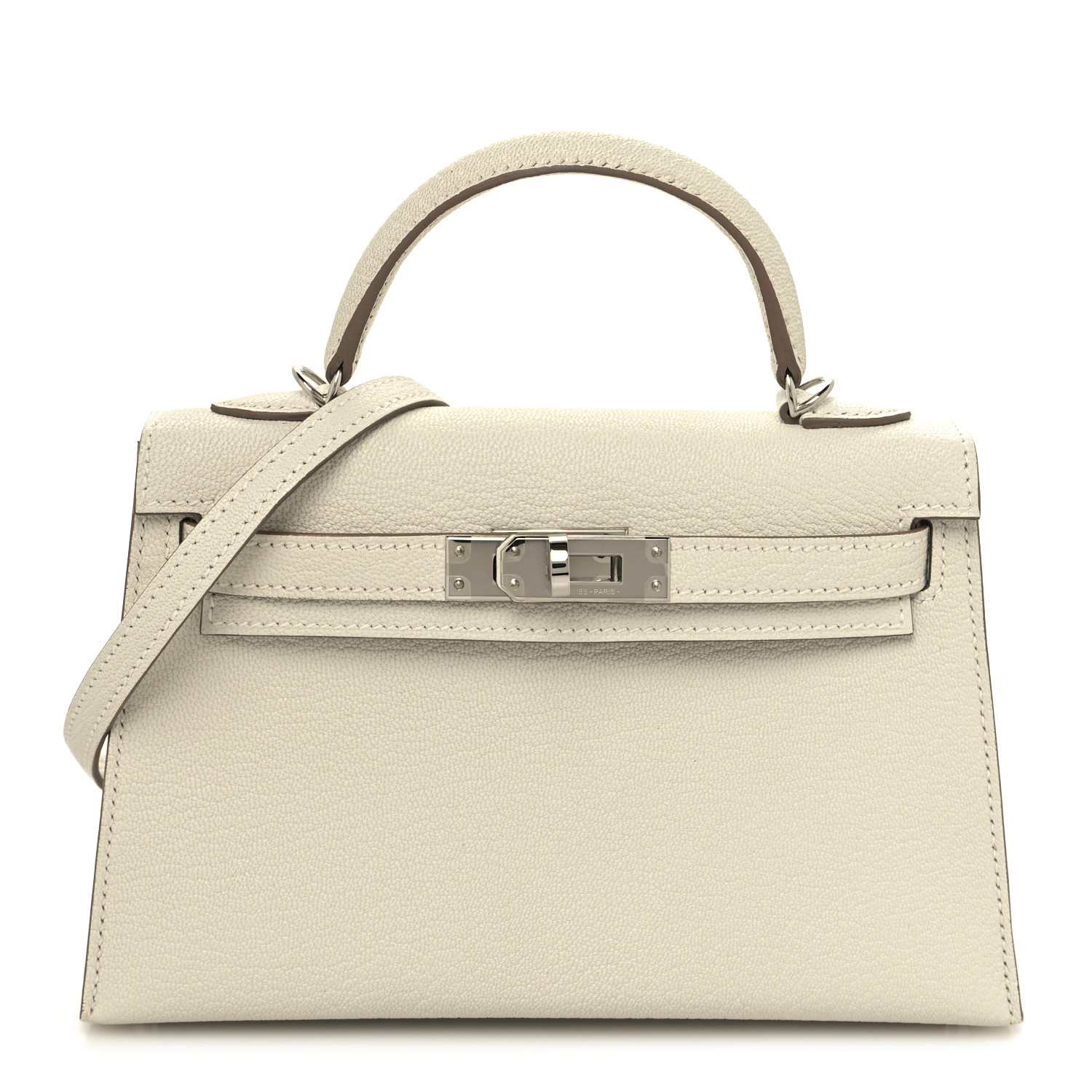 Chevre Mysore Mini Kelly Sellier 20 Mushroom - LuxuryEva