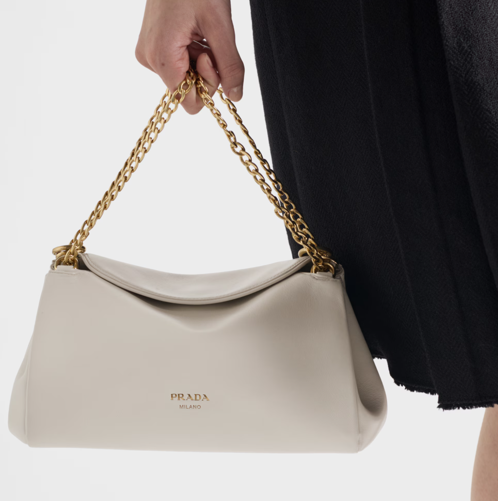 Prada Tumulte small nappa leather bag-White - LuxuryEva